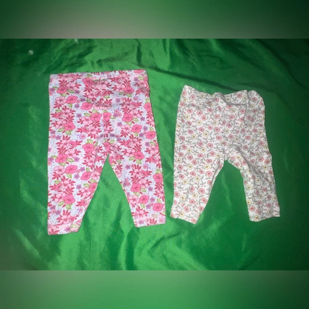 Carter's 0-3M & Baby lulu 3M Pink and Cream Floral Leggings Set